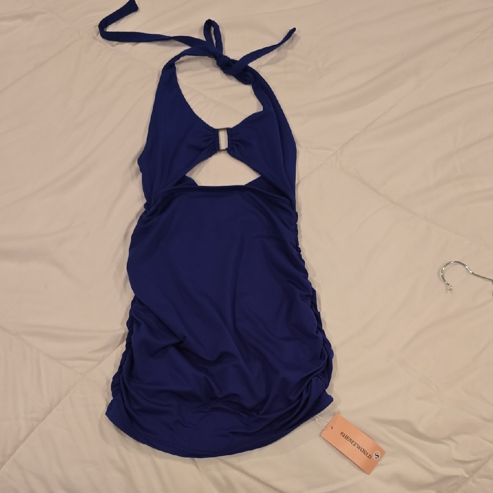 Blue Halter Style Dress